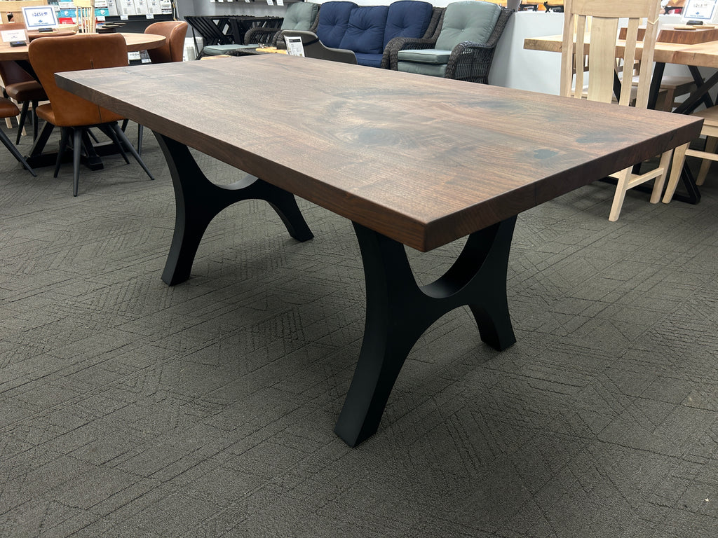 Straight edge walnut Bookmatched dining table 72L 38W