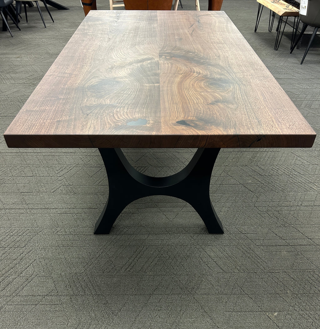 Straight edge walnut Bookmatched dining table 72L 38W