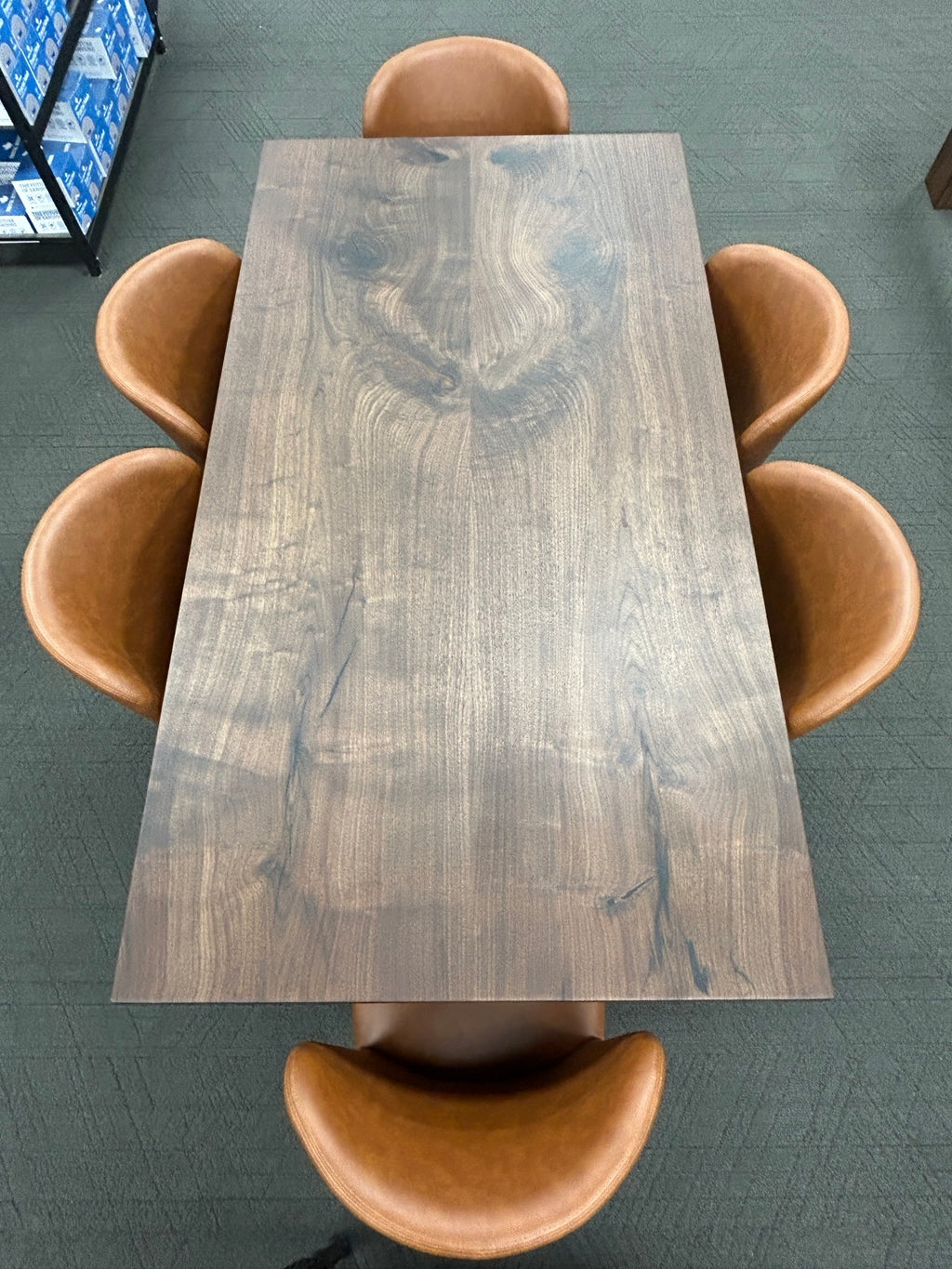 Mesa de comedor de nogal de borde recto 84L 40W