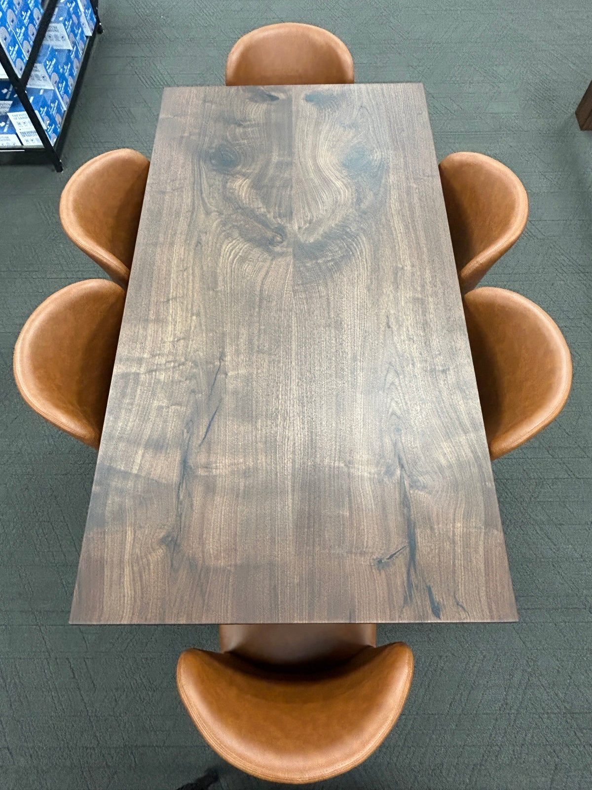 Mesa de comedor de nogal de borde recto 84L 40W