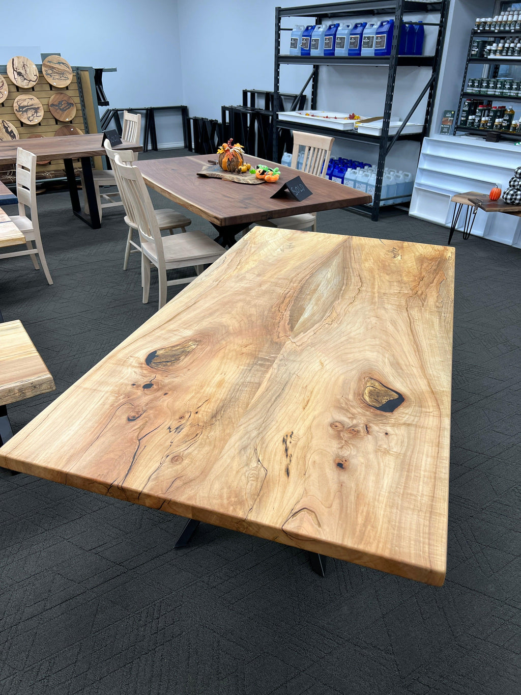 Custom Made Rectangle Book Matched Maple Table - Fractal Designs Inc