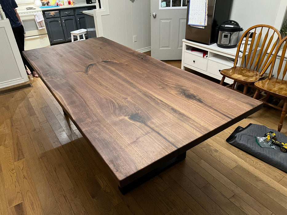 Custom Made Rectangle Book Matched Walnut Table