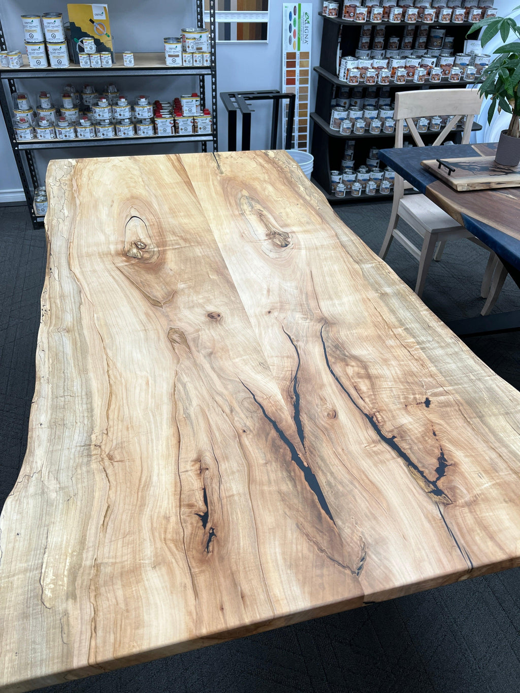 Custom Made Rectangle Book Matched Maple Table - Fractal Designs Inc