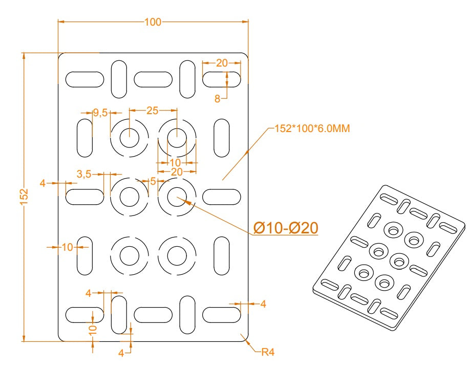 Table Leg Mounting Plate - Universal, 1 Plate
