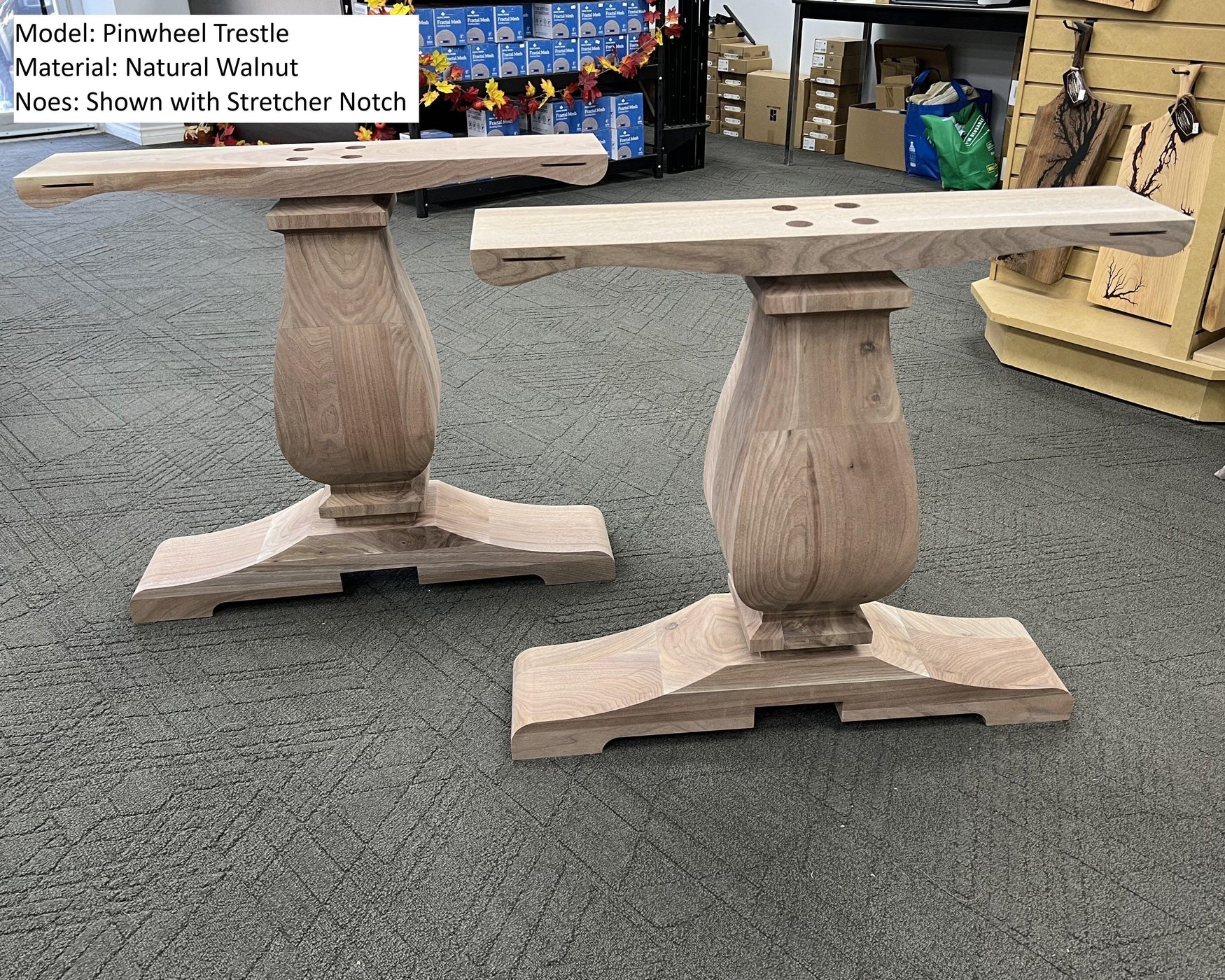 Wooden Trestle Table Legs - Pinwheel Table Base — Fractal Designs Inc