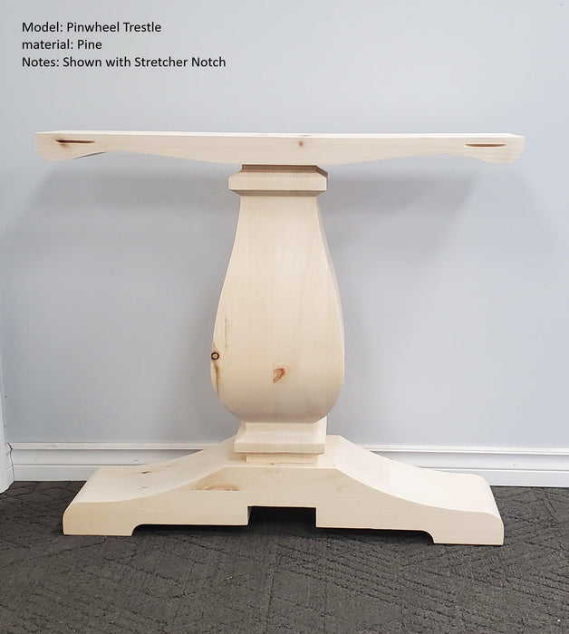 Wooden Trestle Table Legs - Pinwheel Table Base
