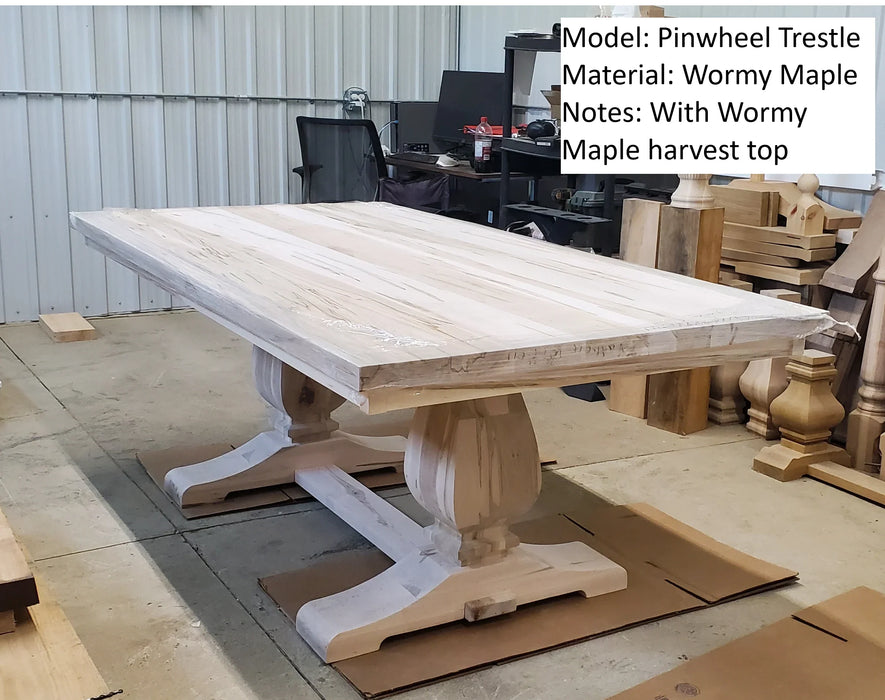 Wooden Trestle Table Legs - Pinwheel Table Base