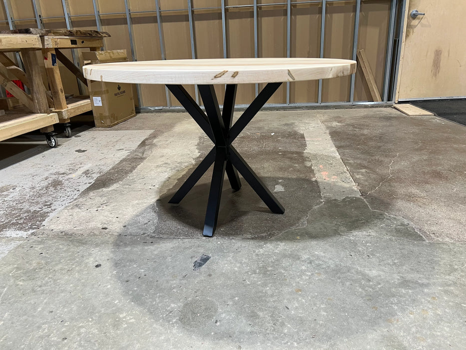 Round Wormy Maple dining table 48”