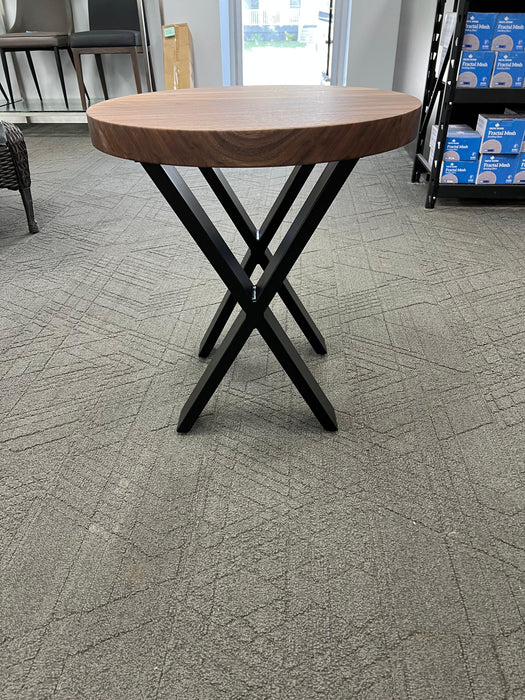 23" Round Walnut Side Table