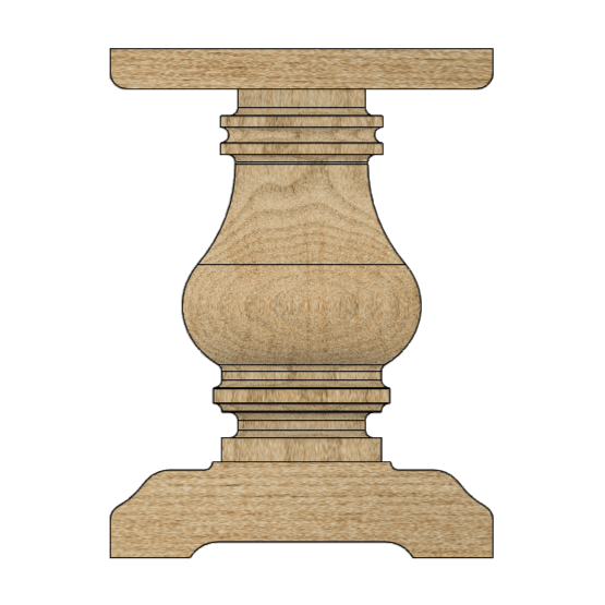 Wooden Square Turned Bench Leg - Standard Trestle - Fractal Designs Inc