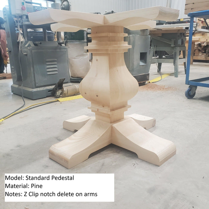 Wooden Pedestal Table Base - Standard Table Leg