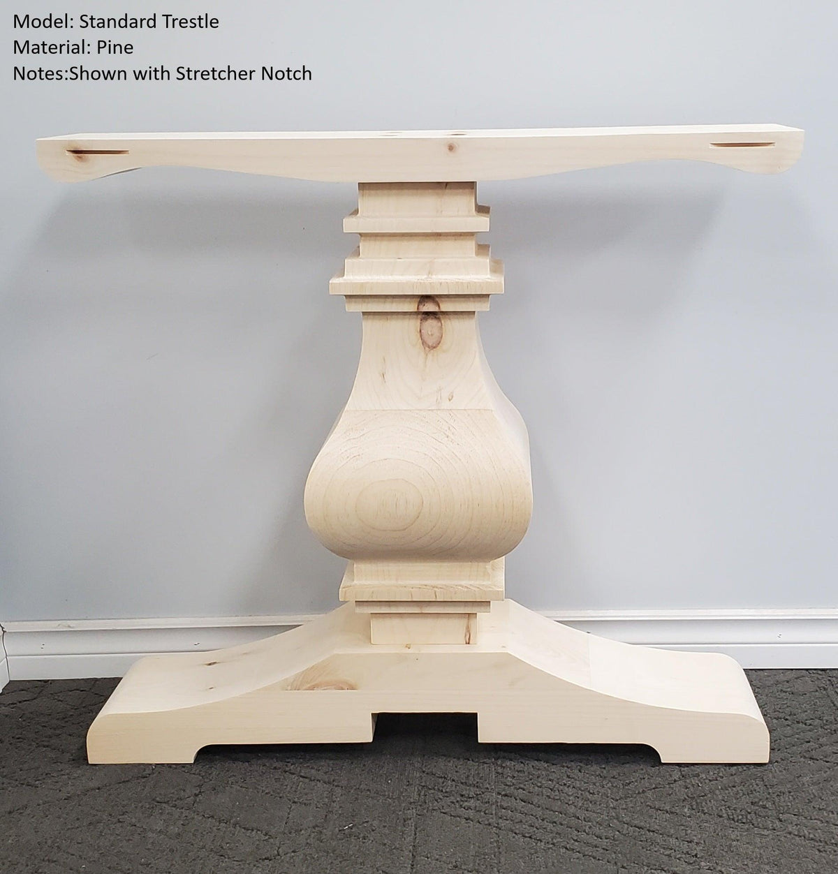 Wooden Trestle Table Leg - Standard Table Base - Fractal Designs Inc