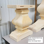 Wooden Square Turned Bench Leg - Standard Trestle - Fractal Designs Inc
