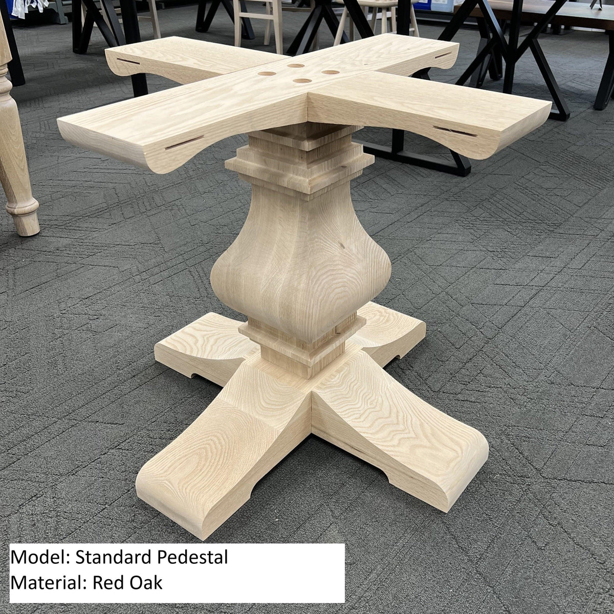 Wooden Pedestal Table Base - Standard Table Leg - Fractal Designs Inc