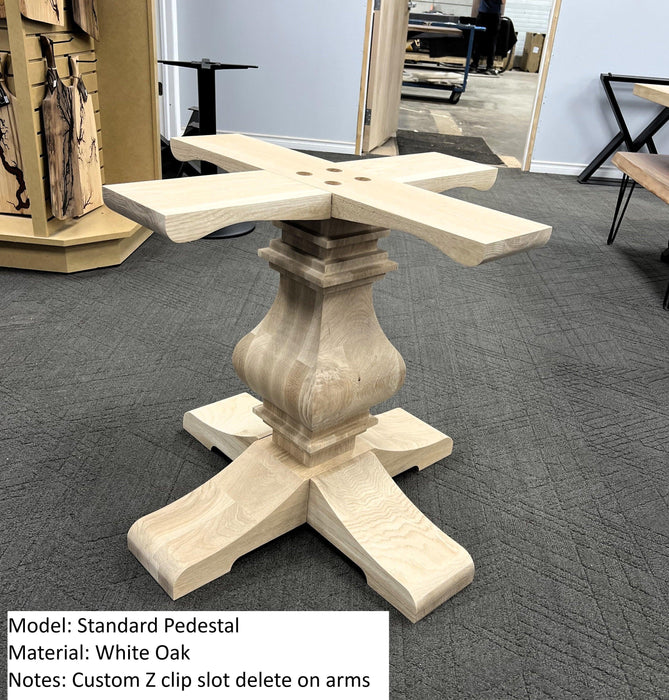 Wooden Pedestal Table Base - Standard Table Leg