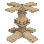 Wooden Pedestal Table Base - Tweed Table Leg - Fractal Designs Inc