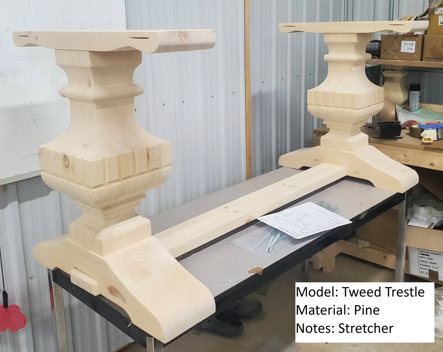 Wooden Trestle Table Leg - Tweed Trestle Base