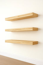 Wormy Maple Floating Shelf - Solid Hardwood, Heavy-Duty Wall Mountable with HOVR Premium Mounting Solution