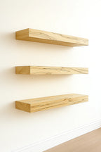 Wormy Maple Floating Shelf - Solid Hardwood, Heavy-Duty Wall Mountable with HOVR Premium Mounting Solution