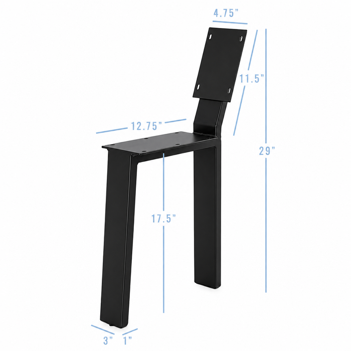18” Bench Legs With Back, 1 Pair