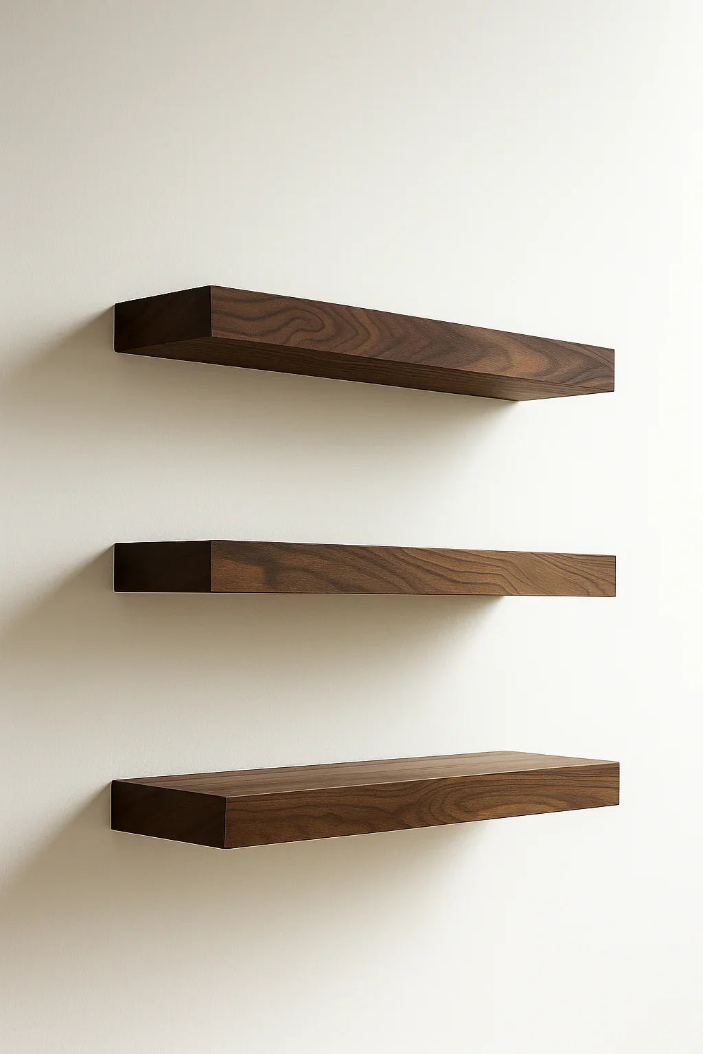 Black Walnut Floating Shelf - Solid Hardwood, Heavy-Duty Wall Mountable with HOVR Premium Mounting Solution