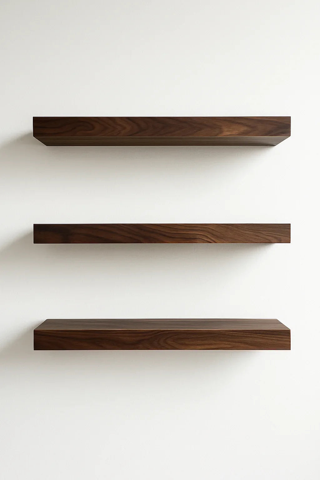 Black Walnut Floating Shelf - Solid Hardwood, Heavy-Duty Wall Mountable with HOVR Premium Mounting Solution
