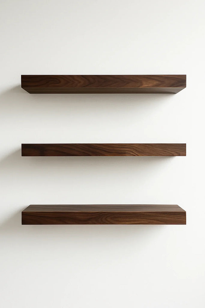 1 2 3 4 WOOD SHELF WALNUT 4点セット 新品 Black Walnut Floating Shelf - Solid Hardwood, Heavy-Duty Wall