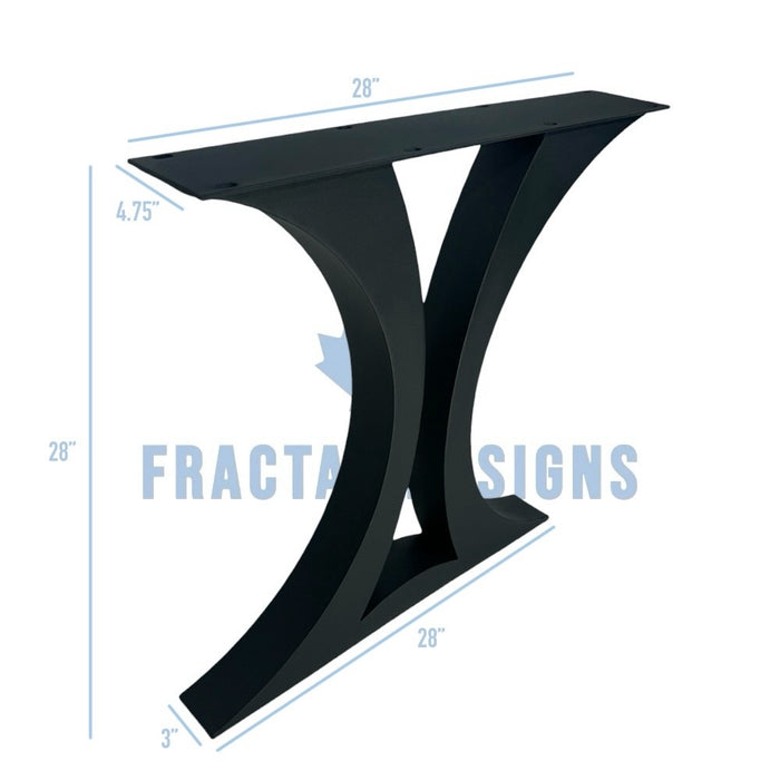 28” Flowy Spaced X Furniture Legs