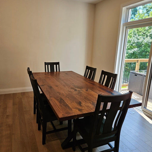 Custom Made Rectangle Dimensional Walnut Table - Fractal Designs Inc