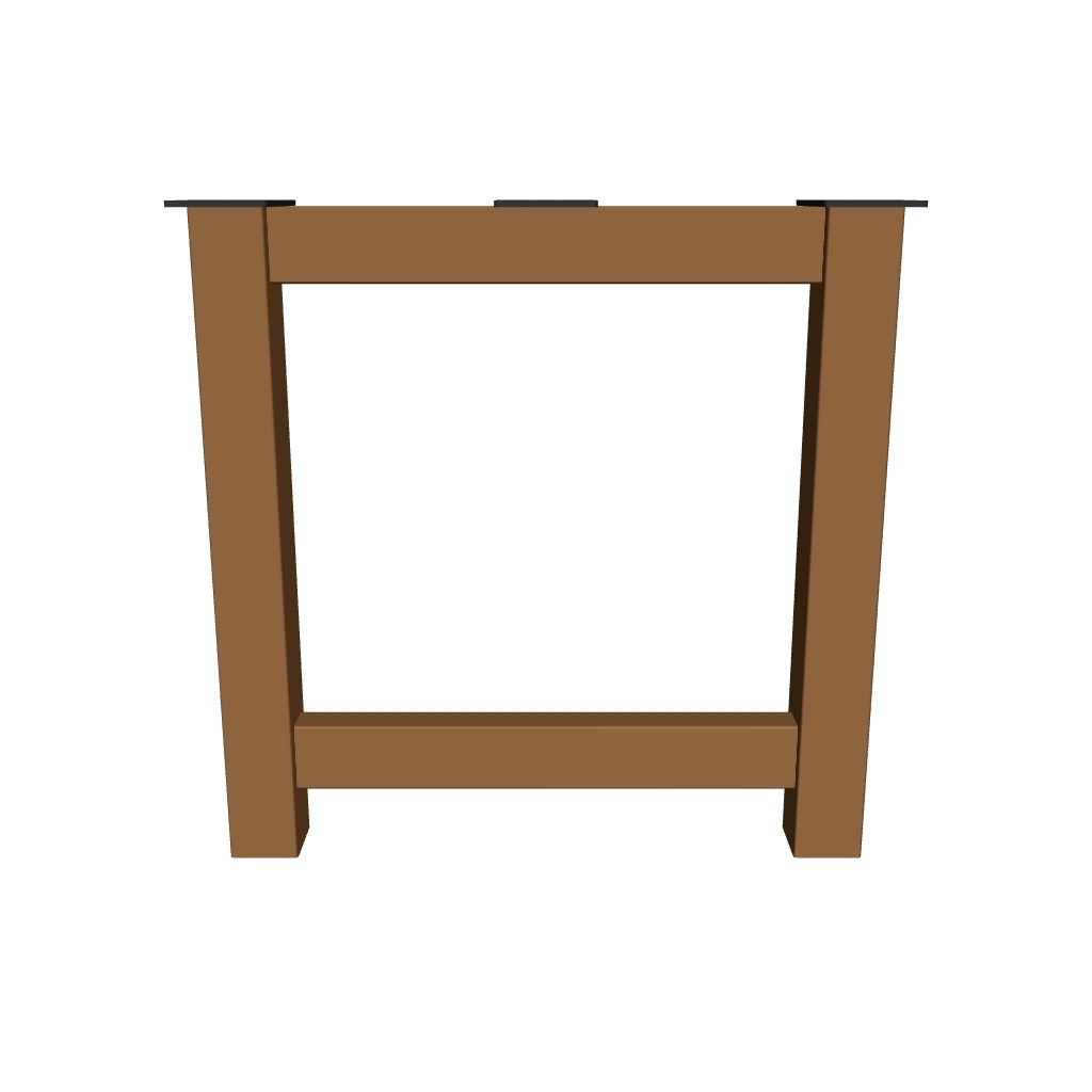 28” Hardwood   "H" Shape Furniture Legs, 1 Pair