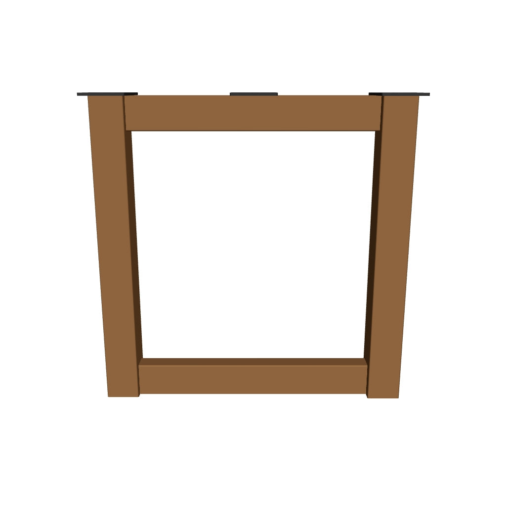Pieds de meuble en bois dur, rectangulaires, 71 cm, 1 paire