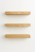 White Oak Floating Shelf - Solid Hardwood, Heavy-Duty Wall Mountable with HOVR Premium Mounting Solution