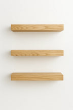 White Oak Floating Shelf - Solid Hardwood, Heavy-Duty Wall Mountable with HOVR Premium Mounting Solution
