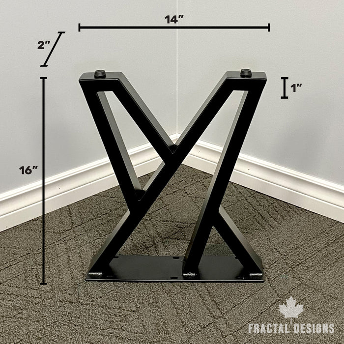 Patas para muebles en forma de zigzag de 16" y 13,5" de ancho