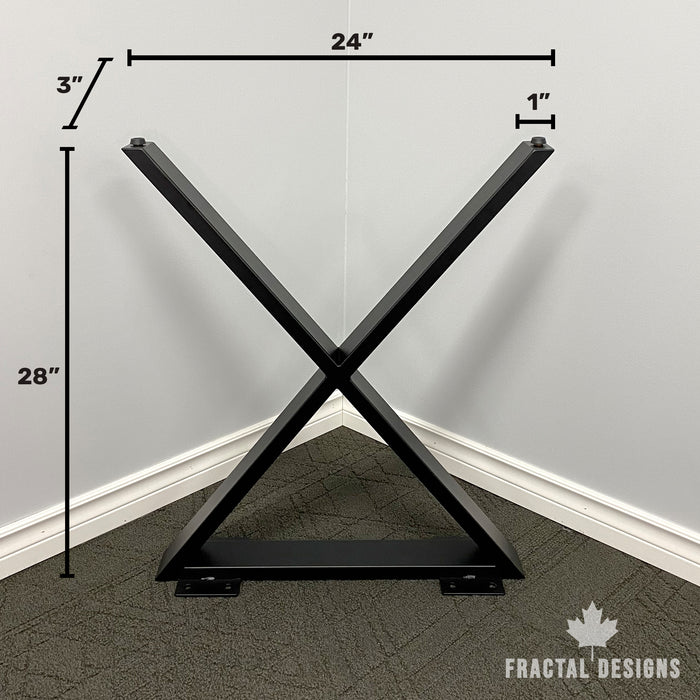 Patas para muebles en forma de X de 28" - 23,5" de ancho