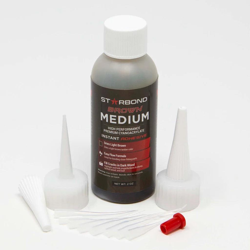 Starbond BROWN Medium CA Glue, 2 oz - Fractal Designs Inc