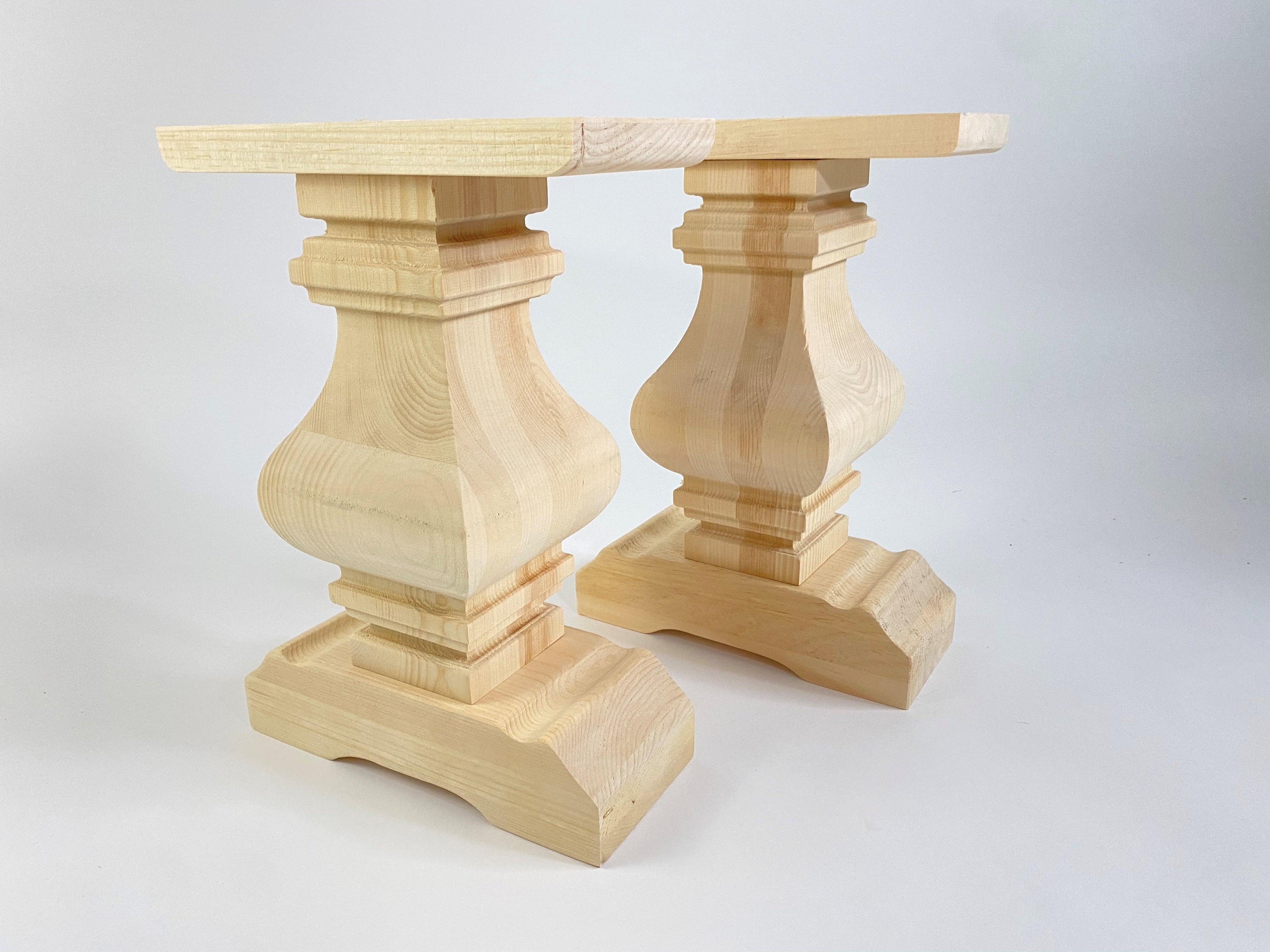 Wooden Square Turned Bench Leg - Standard Trestle - Fractal Designs Inc