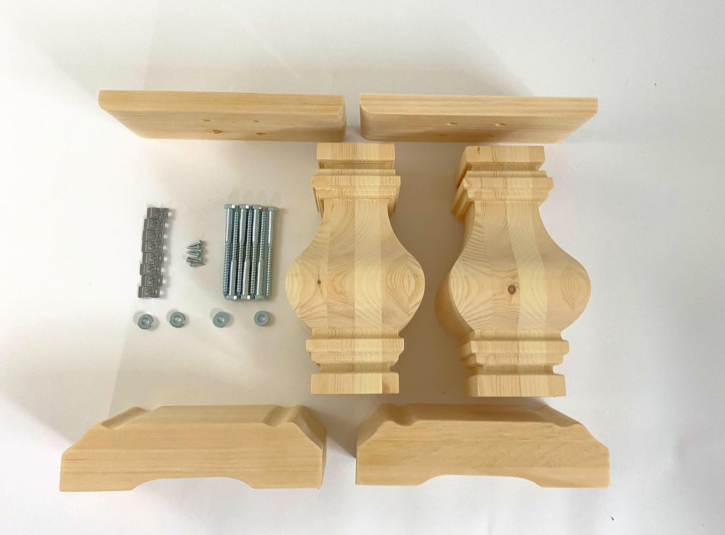 Wooden Square Turned Bench Leg - Standard Trestle - Fractal Designs Inc