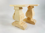 Wooden Square Turned Bench Leg/Base - Pinwheel - Fractal Designs Inc