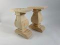 Wooden Square Turned Bench Leg/Base - Pinwheel - Fractal Designs Inc
