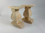 Wooden Square Turned Bench Leg/Base - Pinwheel - Fractal Designs Inc