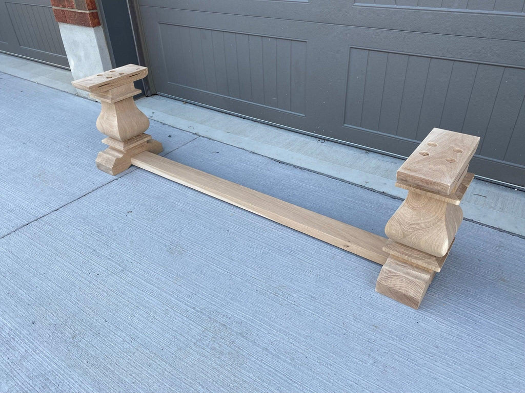 Wooden Square Turned Bench Leg/Base - Chunky Trestle - Fractal Designs Inc