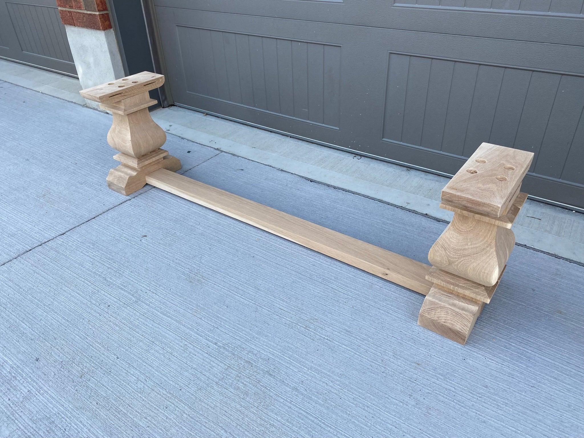 Wooden Square Turned Bench Leg/Base - Chunky Trestle - Fractal Designs Inc