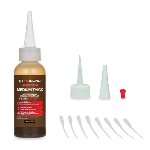 Starbond BROWN Med-Thick CA Glue, 2 oz - Fractal Designs Inc