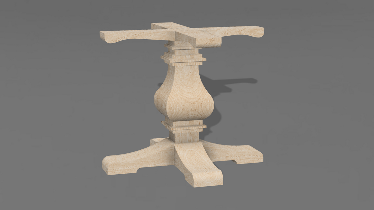Wooden Pedestal Table Base - Standard Table Leg