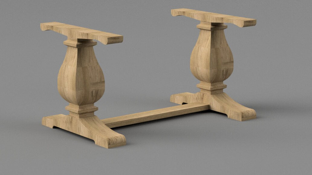 Wooden Trestle Table Legs - Pinwheel Table Base