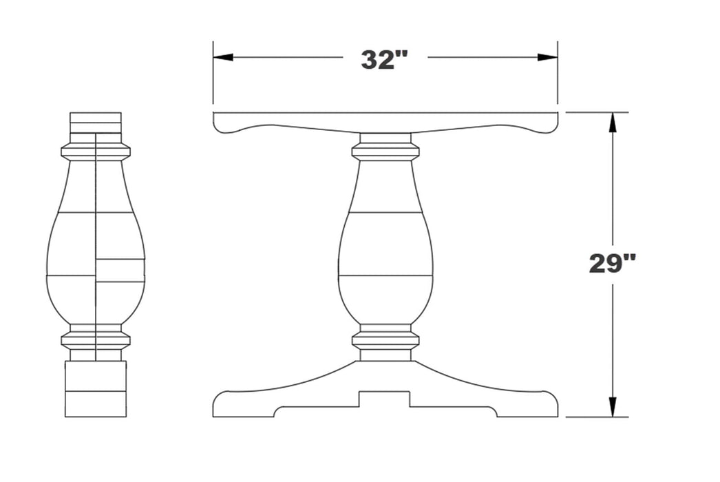 Wooden Trestle Table Legs - Pinwheel Table Base