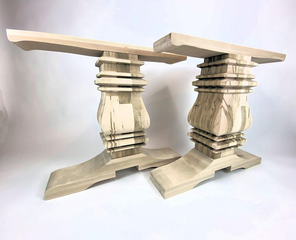 Wooden Trestle Table Leg - Chunky Trestle Base - Fractal Designs Inc