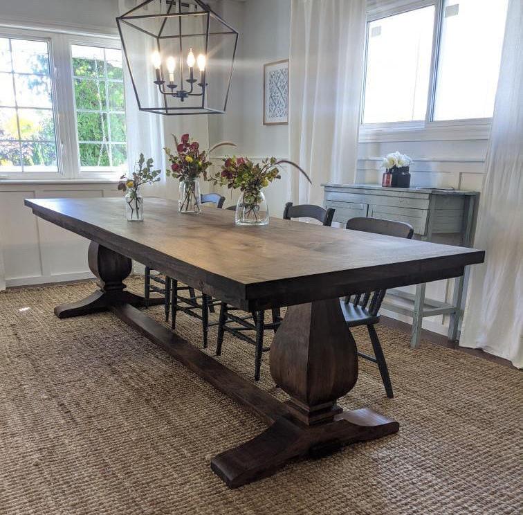 Wooden Trestle Table Legs - Pinwheel Table Base - Fractal Designs Inc