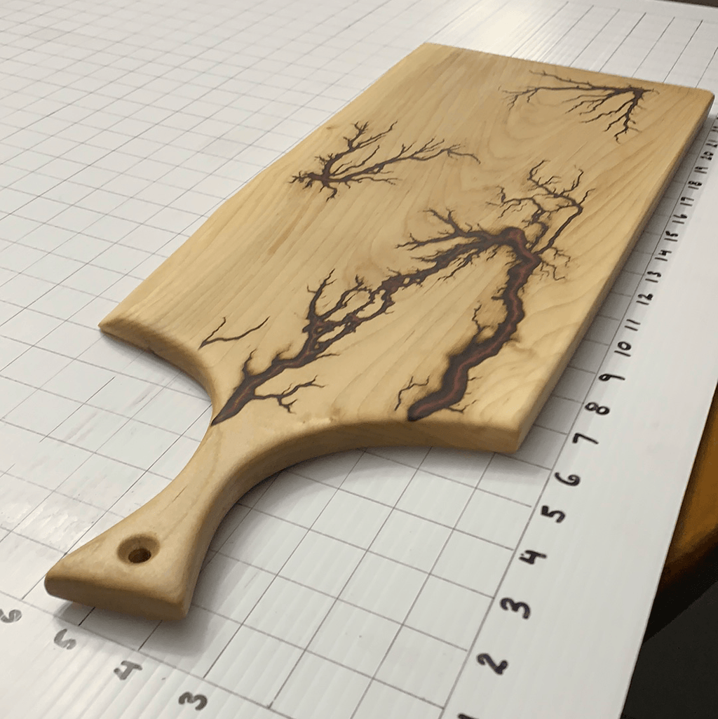 Wood Charcuterie Board Serveware With Handle - Fractal Designs Inc